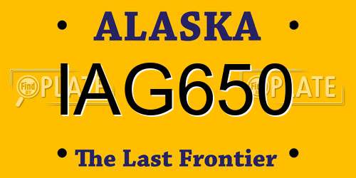 IAG650 Alaska License Plate