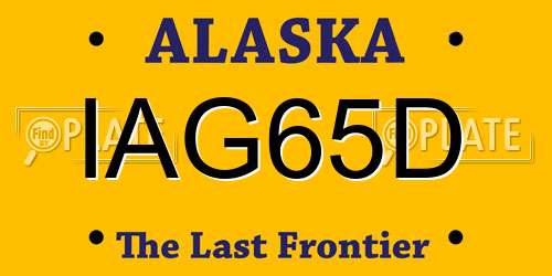 IAG65D Alaska License Plate