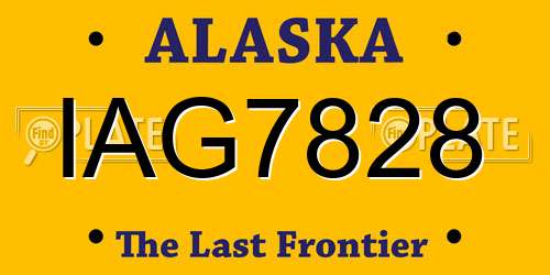 IAG7828 Alaska License Plate