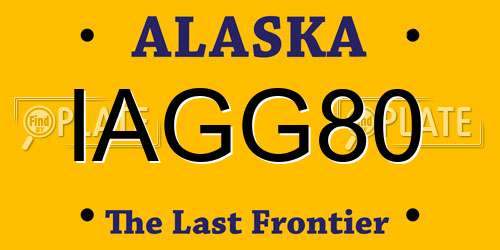 IAGG80 Alaska License Plate