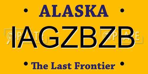 IAGZBZB Alaska License Plate