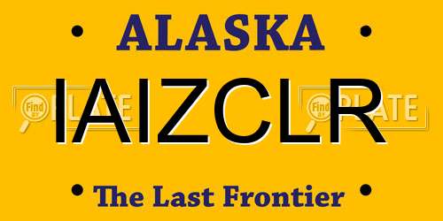 IAIZCLR Alaska License Plate