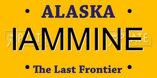 IAMMINE Alaska License Plate