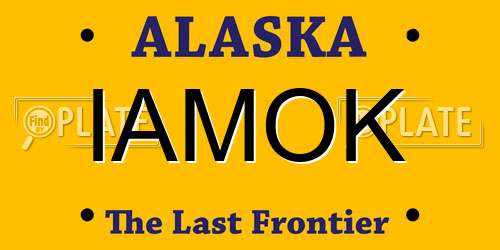 IAMOK Alaska License Plate