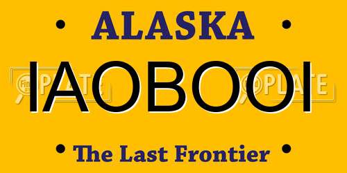 IAOBOOI Alaska License Plate