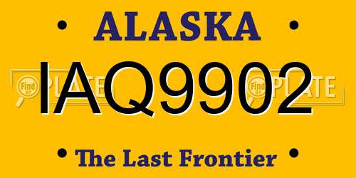 IAQ9902 Alaska License Plate
