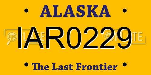 IAR0229 Alaska License Plate