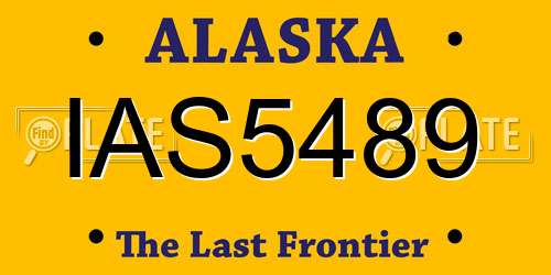 IAS5489 Alaska License Plate