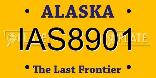 IAS8901 Alaska License Plate