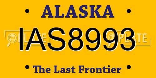 IAS8993 Alaska License Plate