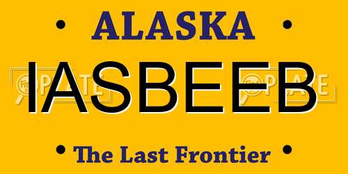 IASBEEB Alaska License Plate