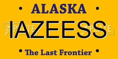 IAZEESS Alaska License Plate