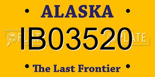 IB03520 Alaska License Plate