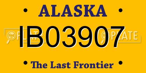 IB03907 Alaska License Plate