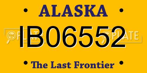 IB06552 Alaska License Plate