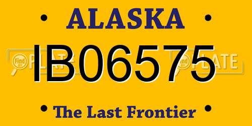 IB06575 Alaska License Plate