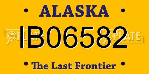 IB06582 Alaska License Plate