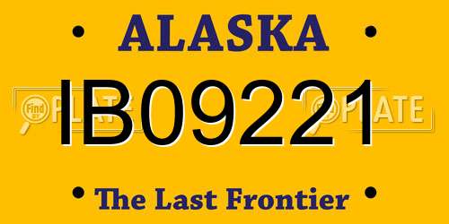IB09221 Alaska License Plate