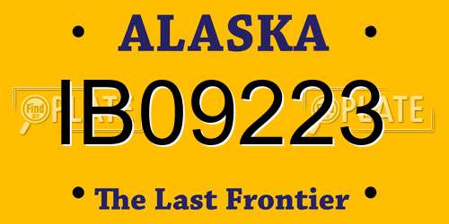 IB09223 Alaska License Plate