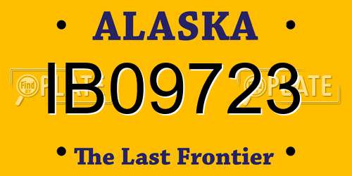 IB09723 Alaska License Plate