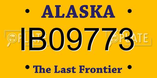 IB09773 Alaska License Plate