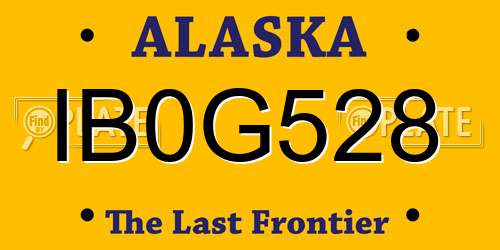IB0G528 Alaska License Plate