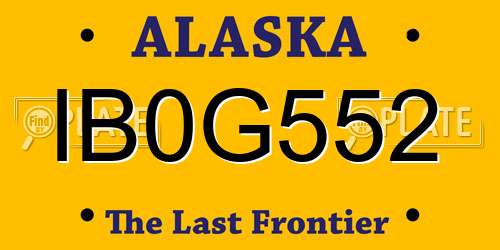 IB0G552 Alaska License Plate