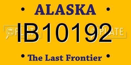 IB10192 Alaska License Plate