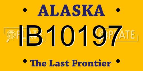 IB10197 Alaska License Plate