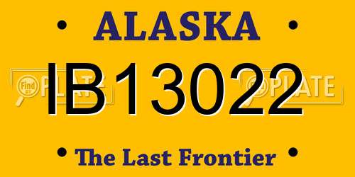 IB13022 Alaska License Plate