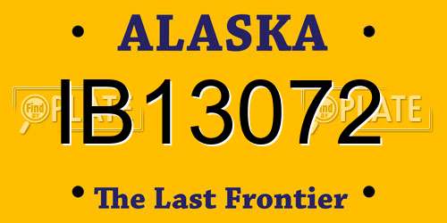 IB13072 Alaska License Plate