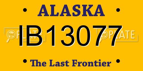 IB13077 Alaska License Plate