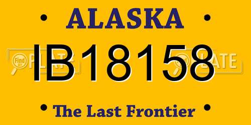 IB18158 Alaska License Plate