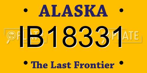 IB18331 Alaska License Plate