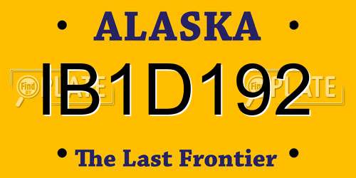 IB1D192 Alaska License Plate