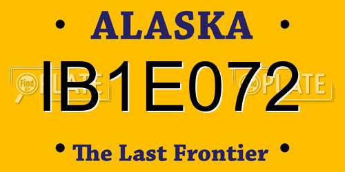 IB1E072 Alaska License Plate