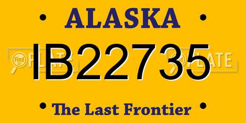 IB22735 Alaska License Plate