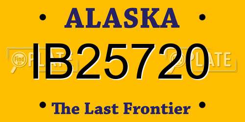 IB25720 Alaska License Plate