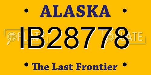 IB28778 Alaska License Plate
