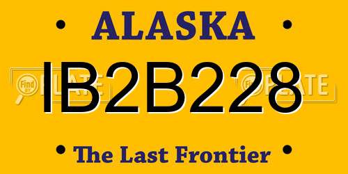 IB2B228 Alaska License Plate