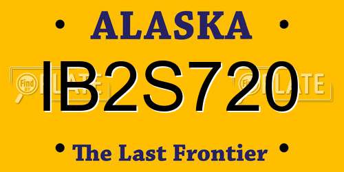 IB2S720 Alaska License Plate