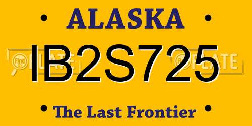 IB2S725 Alaska License Plate