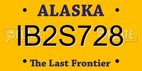 IB2S728 Alaska License Plate
