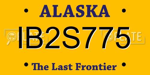 IB2S775 Alaska License Plate