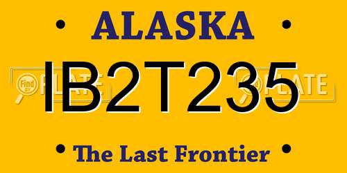 IB2T235 Alaska License Plate