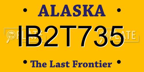 IB2T735 Alaska License Plate