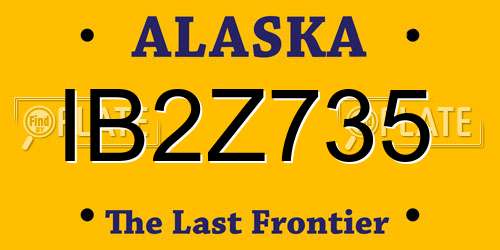 IB2Z735 Alaska License Plate