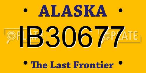 IB30677 Alaska License Plate