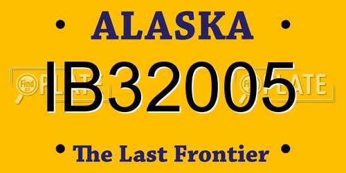 IB32005 Alaska License Plate