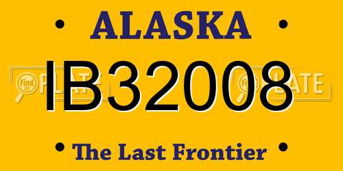 IB32008 Alaska License Plate